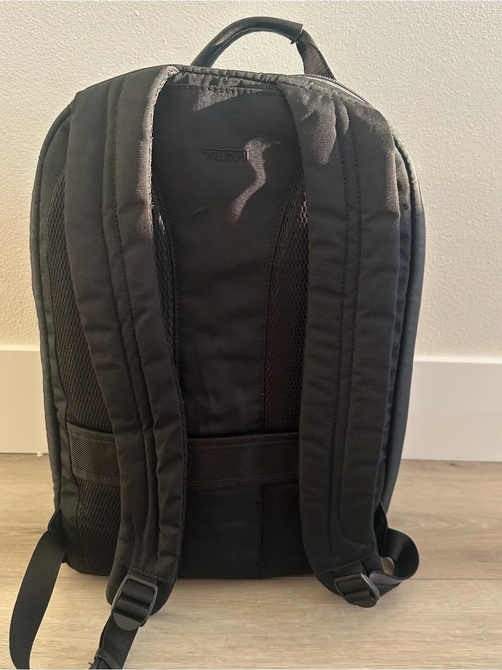 TUMI Frisco Taylor Laptop Rucksack Backpack – Black with Gray Trim